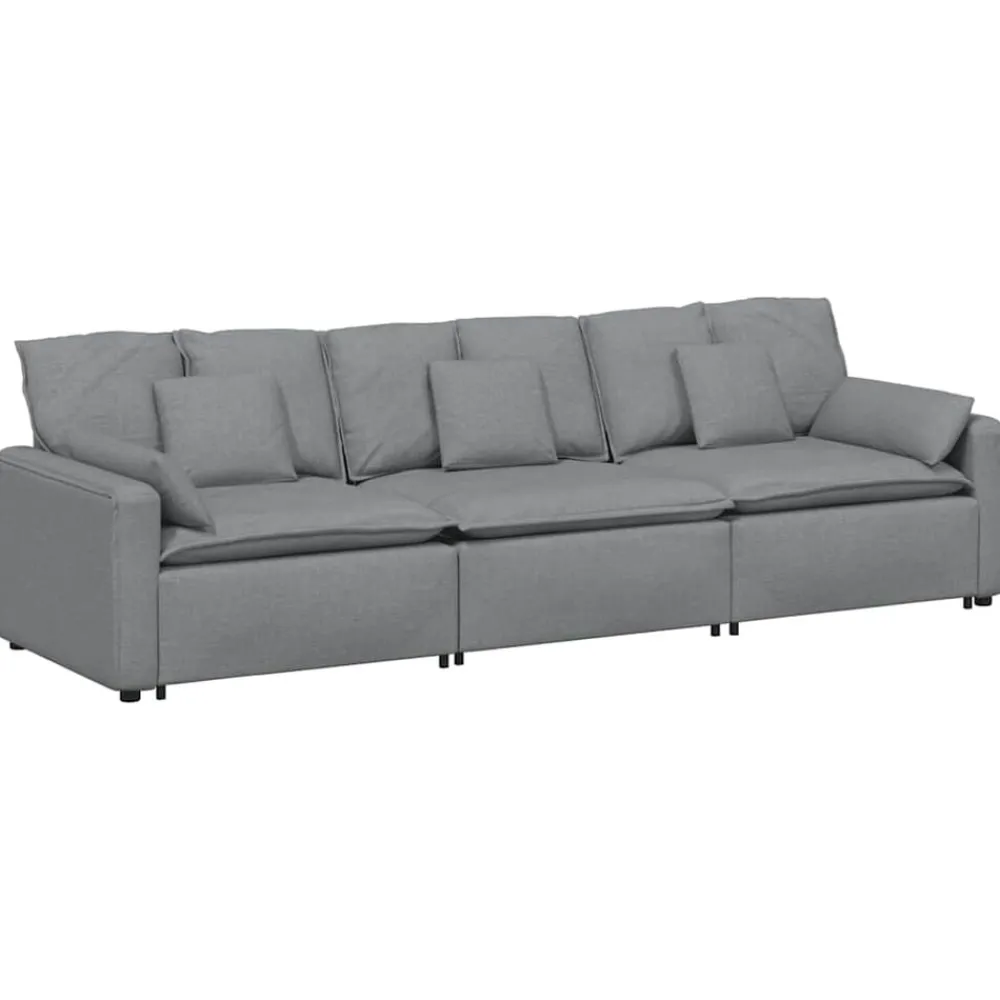 Accessoires Voor Stoelen En Banken*vidaXL Modulaire bank met kussens Lichtgrijs