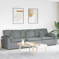 Accessoires Voor Stoelen En Banken*vidaXL Modulaire bank met kussens Lichtgrijs