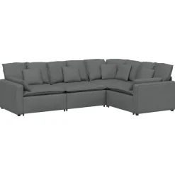 Accessoires Voor Stoelen En Banken*vidaXL Modulaire bank met kussens stof Donkergrijs