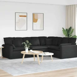 Accessoires Voor Stoelen En Banken*vidaXL Modulaire bank met kussens stof Zwart