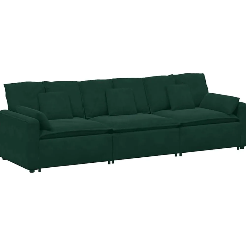 Accessoires Voor Stoelen En Banken*vidaXL Modulaire bank met kussens Donkergroen