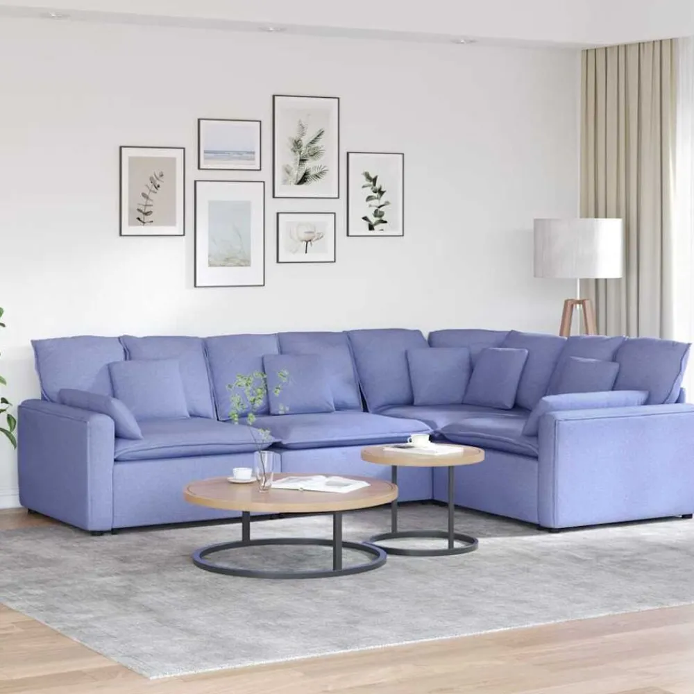 Modulaire bank met kussens stof>vidaXL