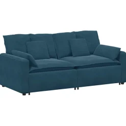Accessoires Voor Stoelen En Banken*vidaXL Modulaire bank met kussens Blauw