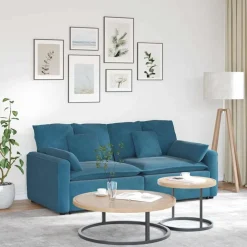 Accessoires Voor Stoelen En Banken*vidaXL Modulaire bank met kussens Blauw