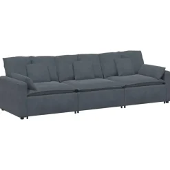 Accessoires Voor Stoelen En Banken*vidaXL Modulaire bank met kussens Donkergrijs