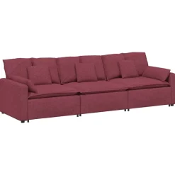 Accessoires Voor Stoelen En Banken*vidaXL Modulaire bank met kussens Wijnrood