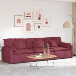 Accessoires Voor Stoelen En Banken*vidaXL Modulaire bank met kussens Wijnrood