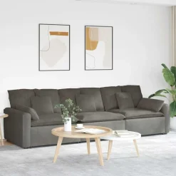 Accessoires Voor Stoelen En Banken*vidaXL Modulaire bank met kussens Lichtgrijs