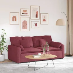 Accessoires Voor Stoelen En Banken*vidaXL Modulaire bank met kussens Wijnrood