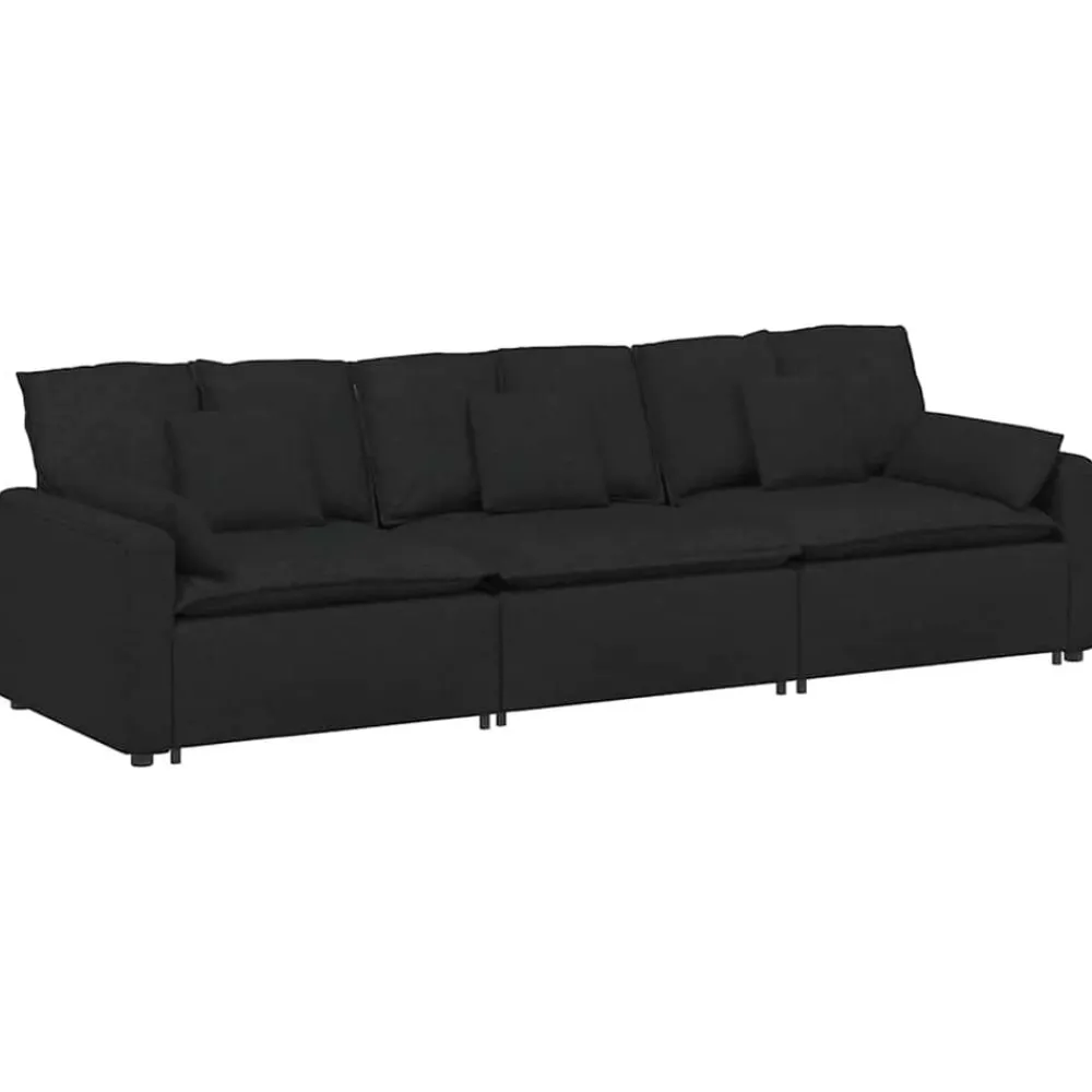 Accessoires Voor Stoelen En Banken*vidaXL Modulaire bank met kussens Zwart