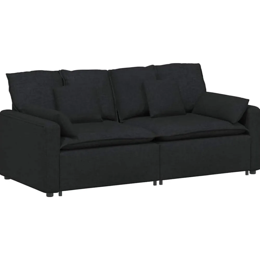 Accessoires Voor Stoelen En Banken*vidaXL Modulaire bank met kussens Zwart