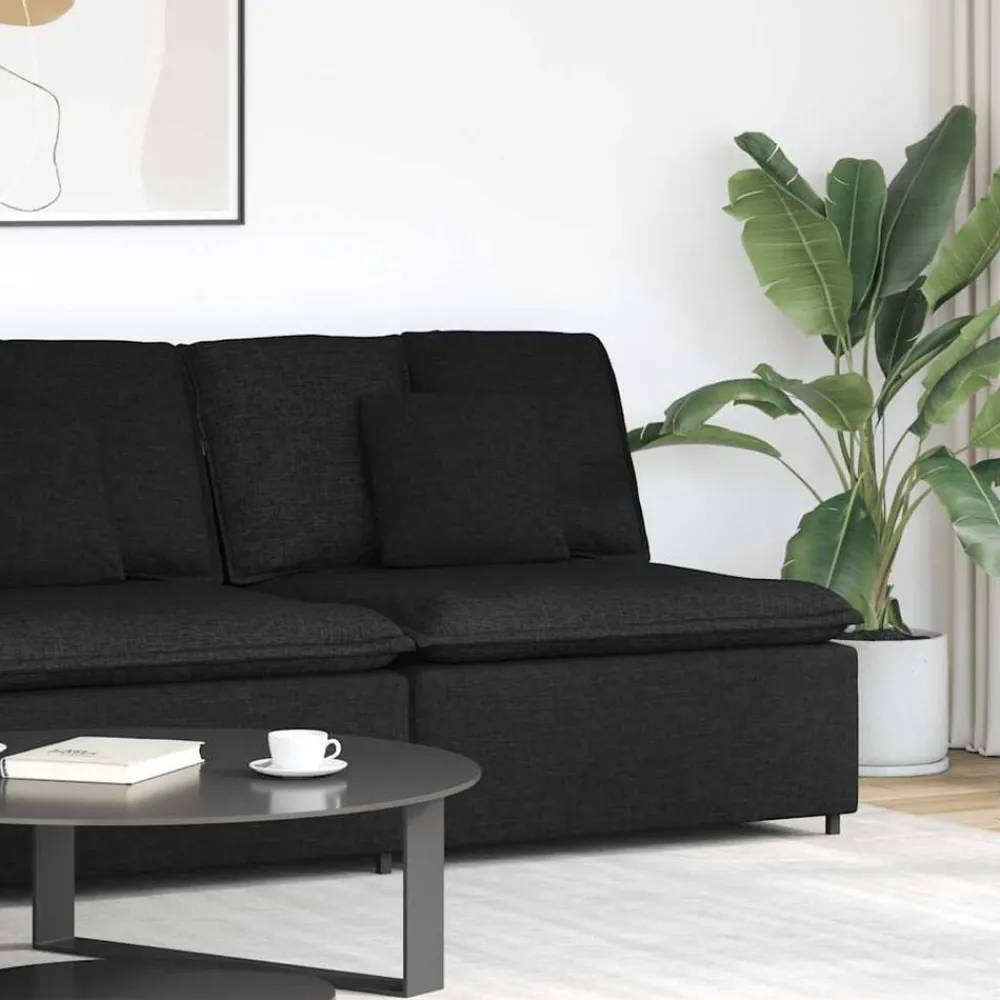 Accessoires Voor Stoelen En Banken*vidaXL Modulaire bank middenmodule met kussens 100 cm Zwart