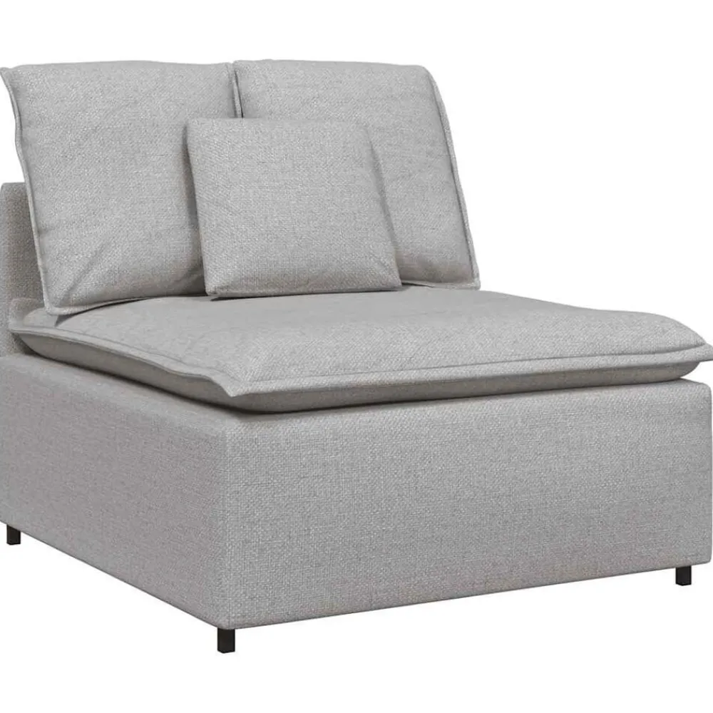 Accessoires Voor Stoelen En Banken*vidaXL Modulaire bank middenmodule met kussens 100 cm wolk grijs Wolkengrijs