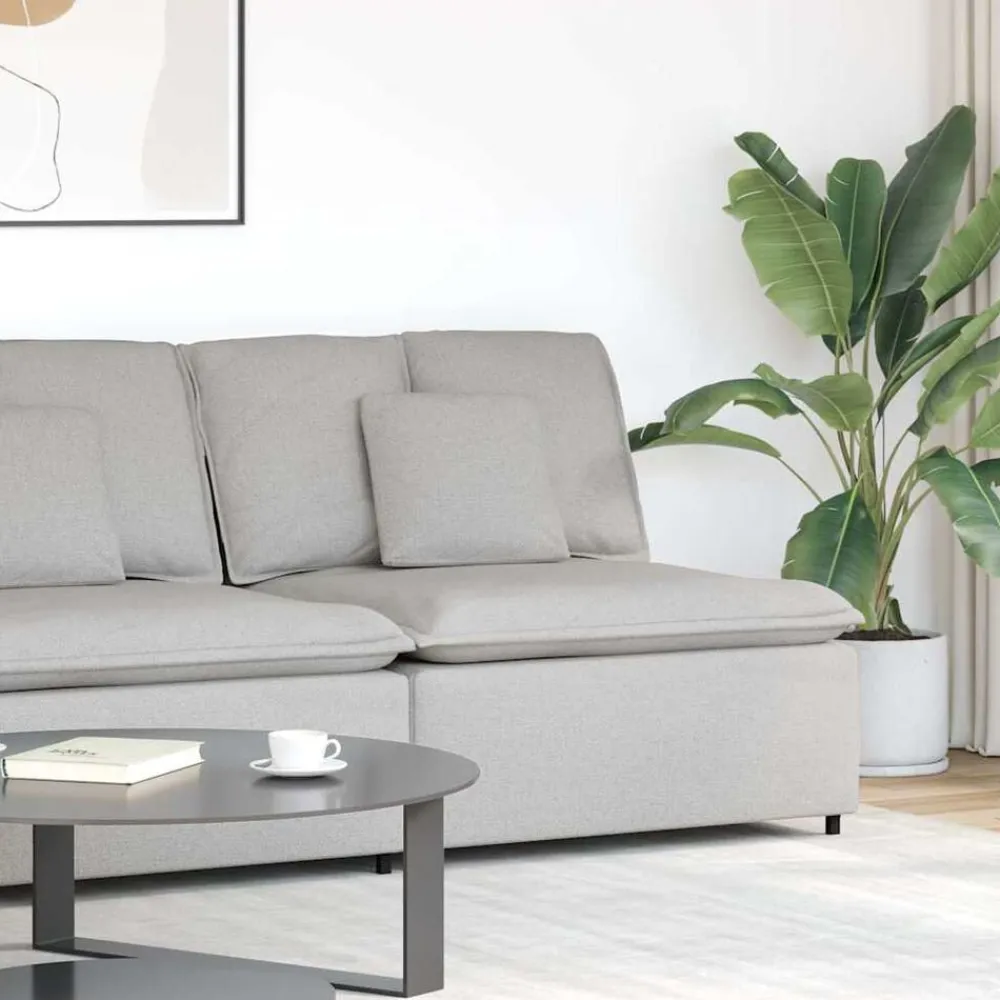 Accessoires Voor Stoelen En Banken*vidaXL Modulaire bank middenmodule met kussens 100 cm wolk grijs Wolkengrijs