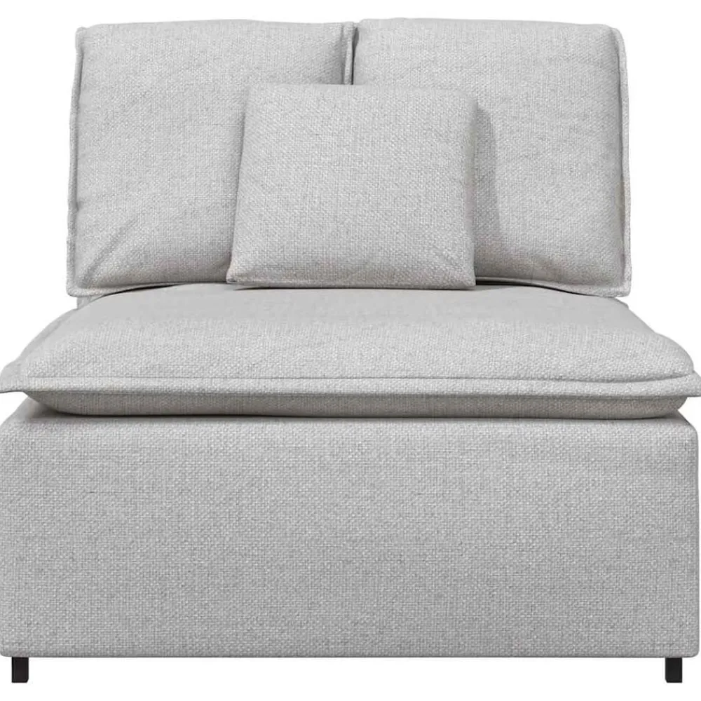 Accessoires Voor Stoelen En Banken*vidaXL Modulaire bank middenmodule met kussens 100 cm wolk grijs Wolkengrijs