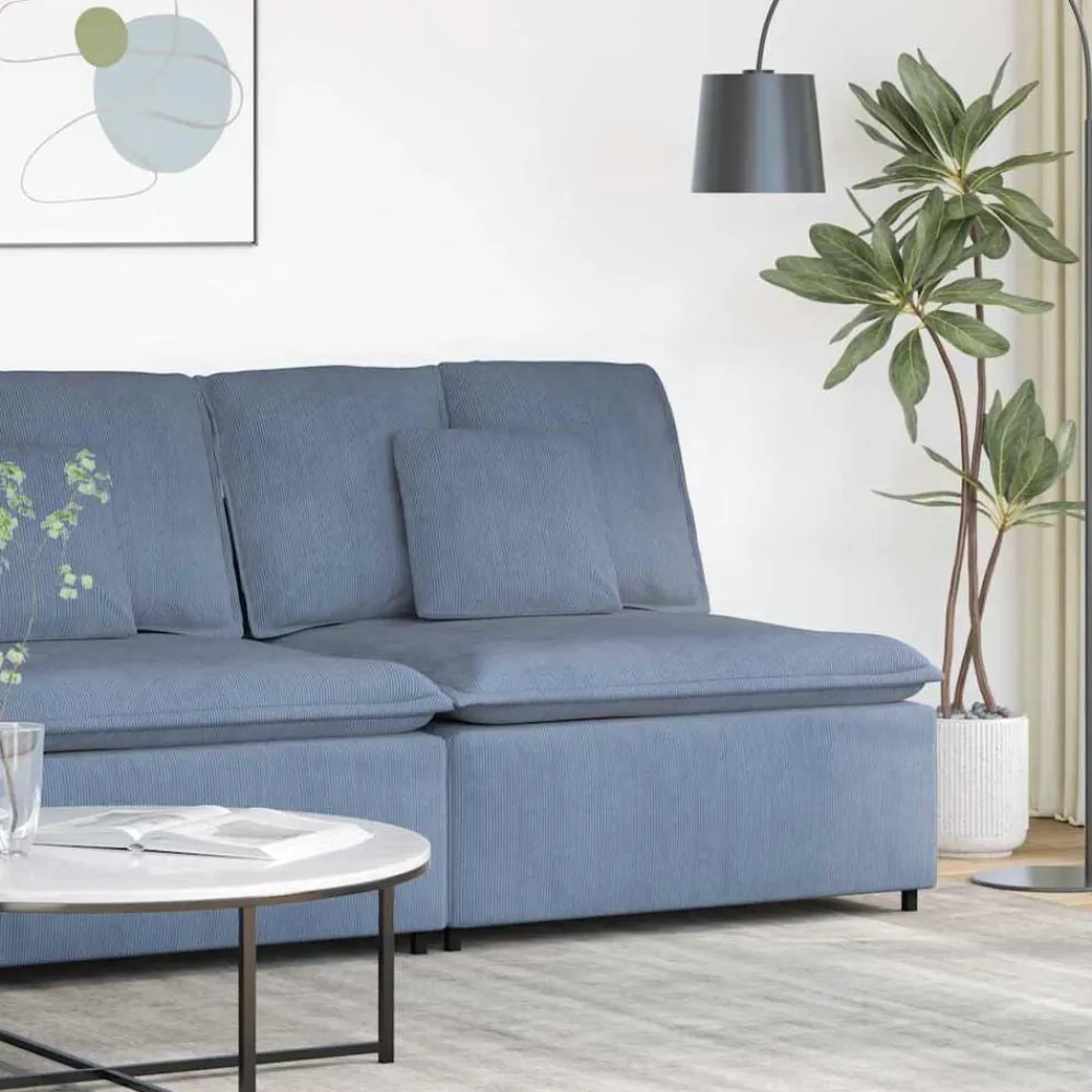 Accessoires Voor Stoelen En Banken*vidaXL Modulaire bank middenmodule met kussens 100 cm Blauw