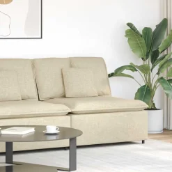 Accessoires Voor Stoelen En Banken*vidaXL Modulaire bank middenmodule met kussens 100 cm crèmekleurig Cr&egrave;me