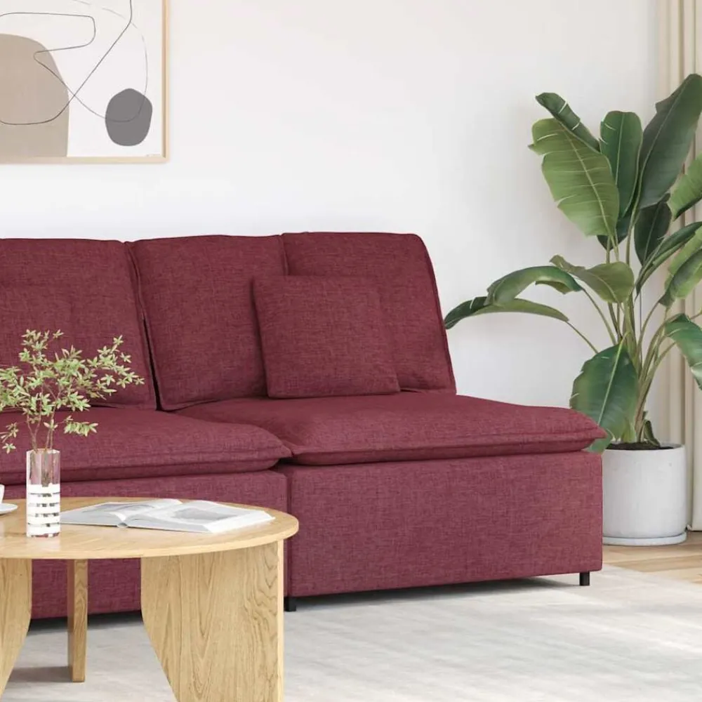 Accessoires Voor Stoelen En Banken*vidaXL Modulaire bank middenmodule met kussens 100 cm Wijnrood