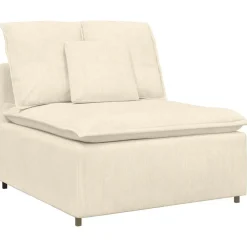 Modulaire bank middenmodule met kussens 100 cm crèmekleurig>vidaXL Outlet