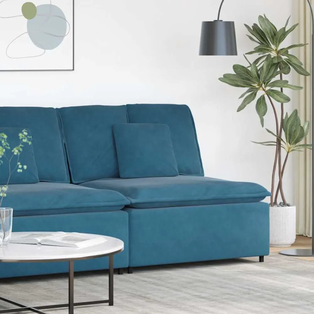 Accessoires Voor Stoelen En Banken*vidaXL Modulaire bank middenmodule met kussens 100 cm Blauw