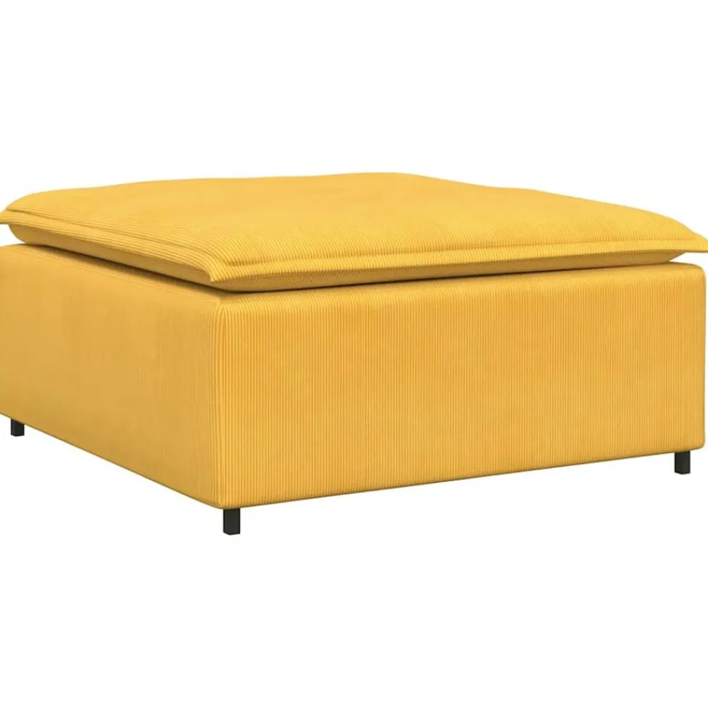 Accessoires Voor Stoelen En Banken*vidaXL Modulaire bank voetenbank module 100x100x48 cm Lichtgeel