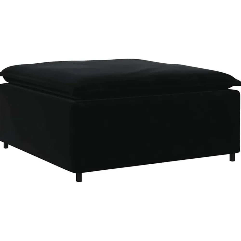 Accessoires Voor Stoelen En Banken*vidaXL Modulaire bank voetenbank module 100x100x48 cm Zwart