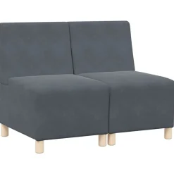 Banken*vidaXL Modulaire Bankeenheid Armlos 2 pcs 55 x 74 x 82 cm Donkergrijs