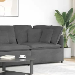 Accessoires Voor Stoelen En Banken*vidaXL Modulaire hoekbank met kussens 100 cm Donkergrijs