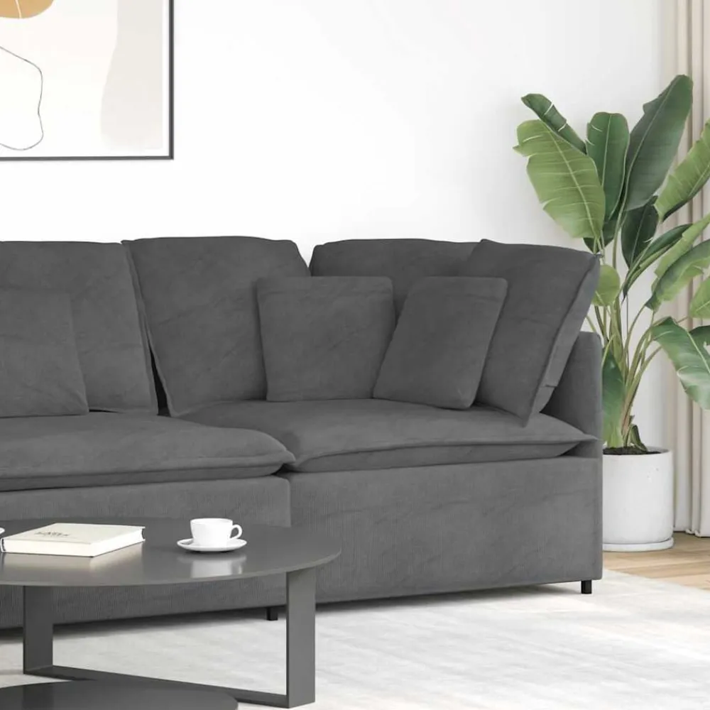 Accessoires Voor Stoelen En Banken*vidaXL Modulaire hoekbank met kussens 100 cm Donkergrijs