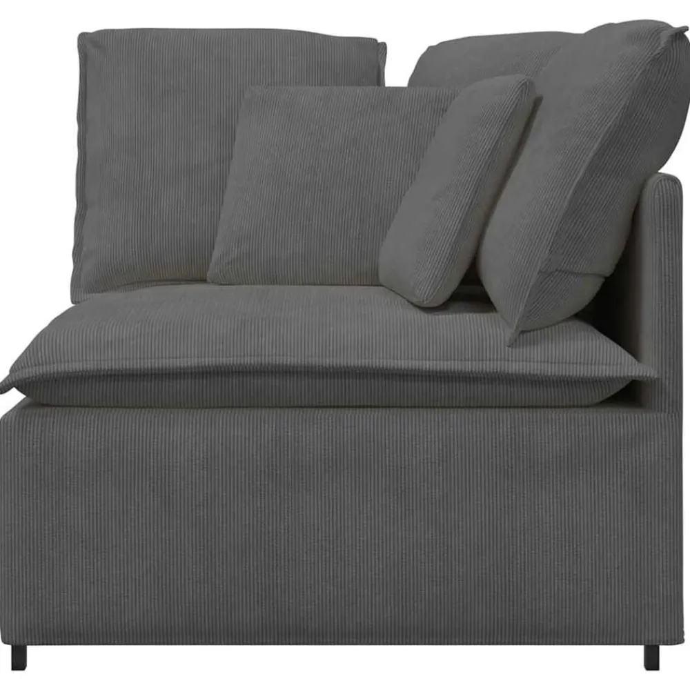 Accessoires Voor Stoelen En Banken*vidaXL Modulaire hoekbank met kussens 100 cm Donkergrijs