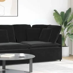 Accessoires Voor Stoelen En Banken*vidaXL Modulaire hoekmodule bank met kussens 100 cm Zwart