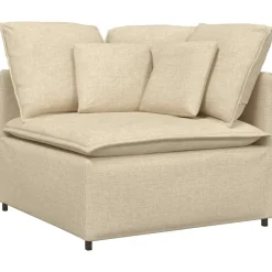 Accessoires Voor Stoelen En Banken*vidaXL Modulaire hoekmodule bank met kussens 100 cm crèmekleurig Crème