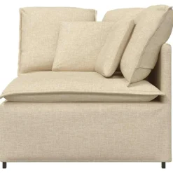 Accessoires Voor Stoelen En Banken*vidaXL Modulaire hoekmodule bank met kussens 100 cm crèmekleurig Cr&egrave;me