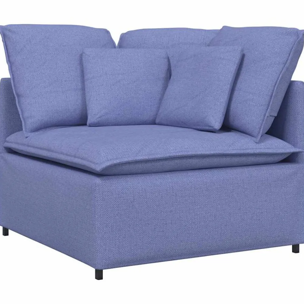 Modulaire hoekmodule bank met kussens 100 cm spijkerblauw>vidaXL Online