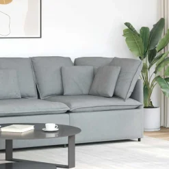 Accessoires Voor Stoelen En Banken*vidaXL Modulaire hoekmodule bank met kussens 100 cm Lichtgrijs