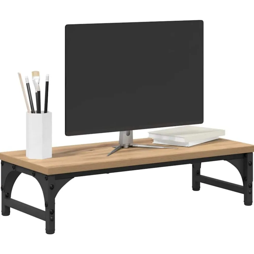 Elektronica*vidaXL Monitor Stand Artisan Eiken 55 x 23 x 14 cm Bewerkt hout artisanaal eikenkleurig
