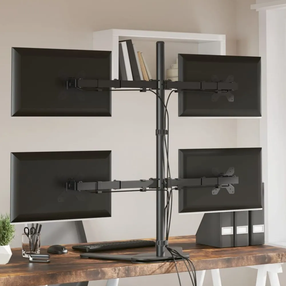 Elektronica*vidaXL Monitorbeugel VESA 75/100 mm zwart staal