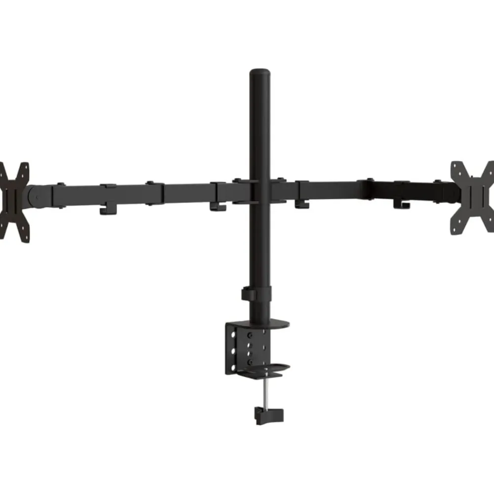 Monitorstandaard dubbel VESA 75/100 mm staal zwart>vidaXL Online