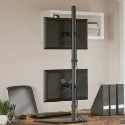 Monitorstandaard dubbel VESA 75/100 mm staal zwart><noscript><img width=