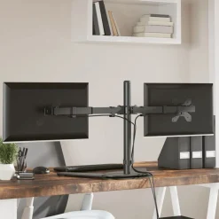 Elektronica*vidaXL Monitorstandaard dubbel VESA 75/100 mm staal zwart