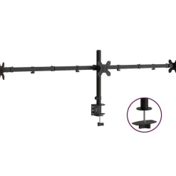 Monitorstandaard drieubbel VESA 75/100 mm staal zwart>vidaXL Online