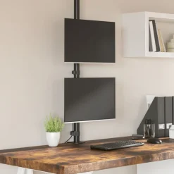 Elektronica*vidaXL Monitorstandaard dubbel VESA 75/100 mm staal zwart