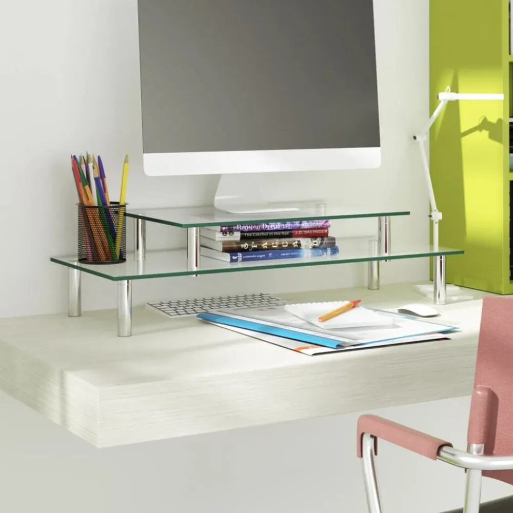 Elektronica*vidaXL Monitorstandaard 2-laags transparant glas