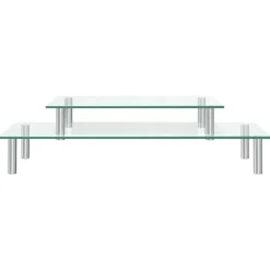Elektronica*vidaXL Monitorstandaard 2-laags transparant glas
