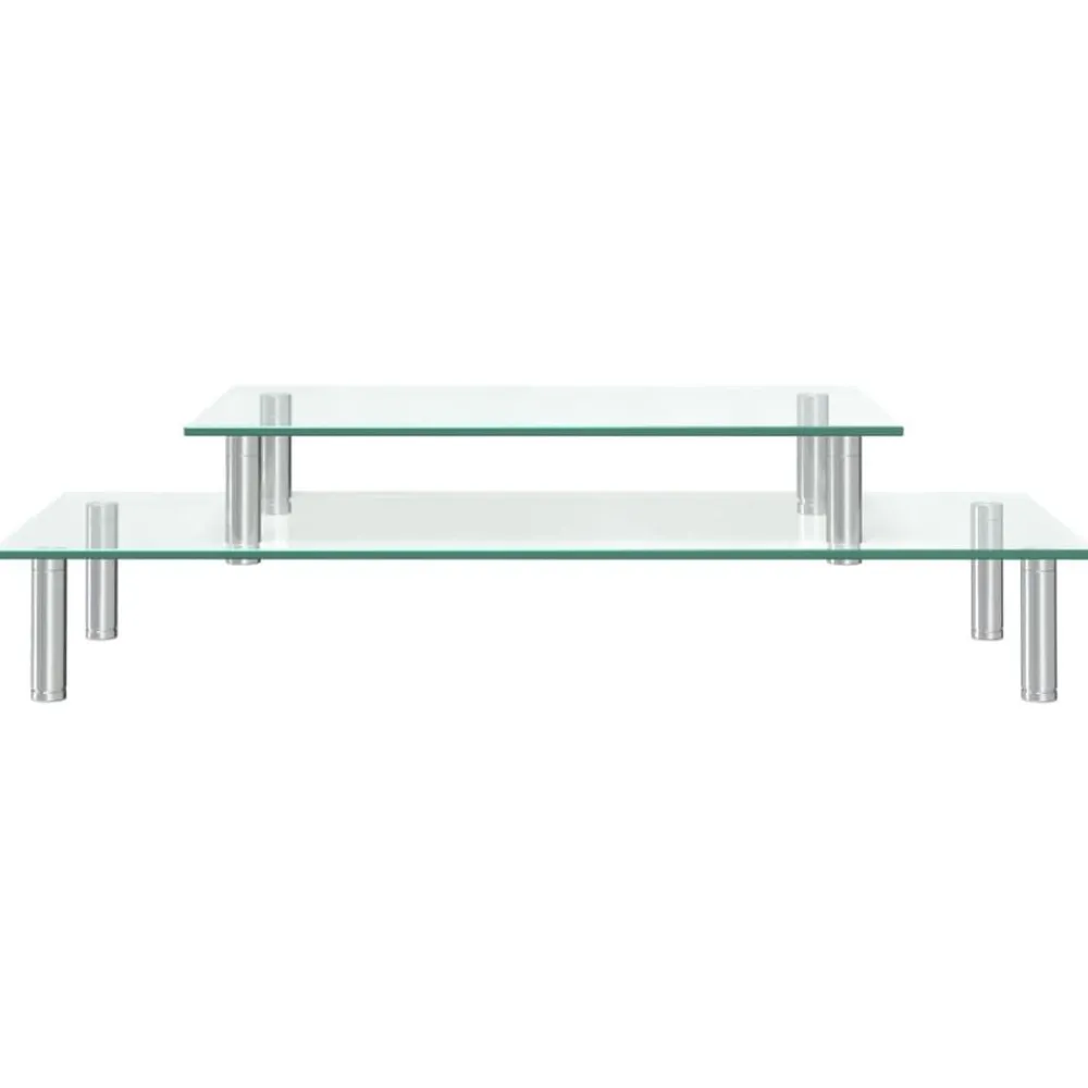 Elektronica*vidaXL Monitorstandaard 2-laags transparant glas