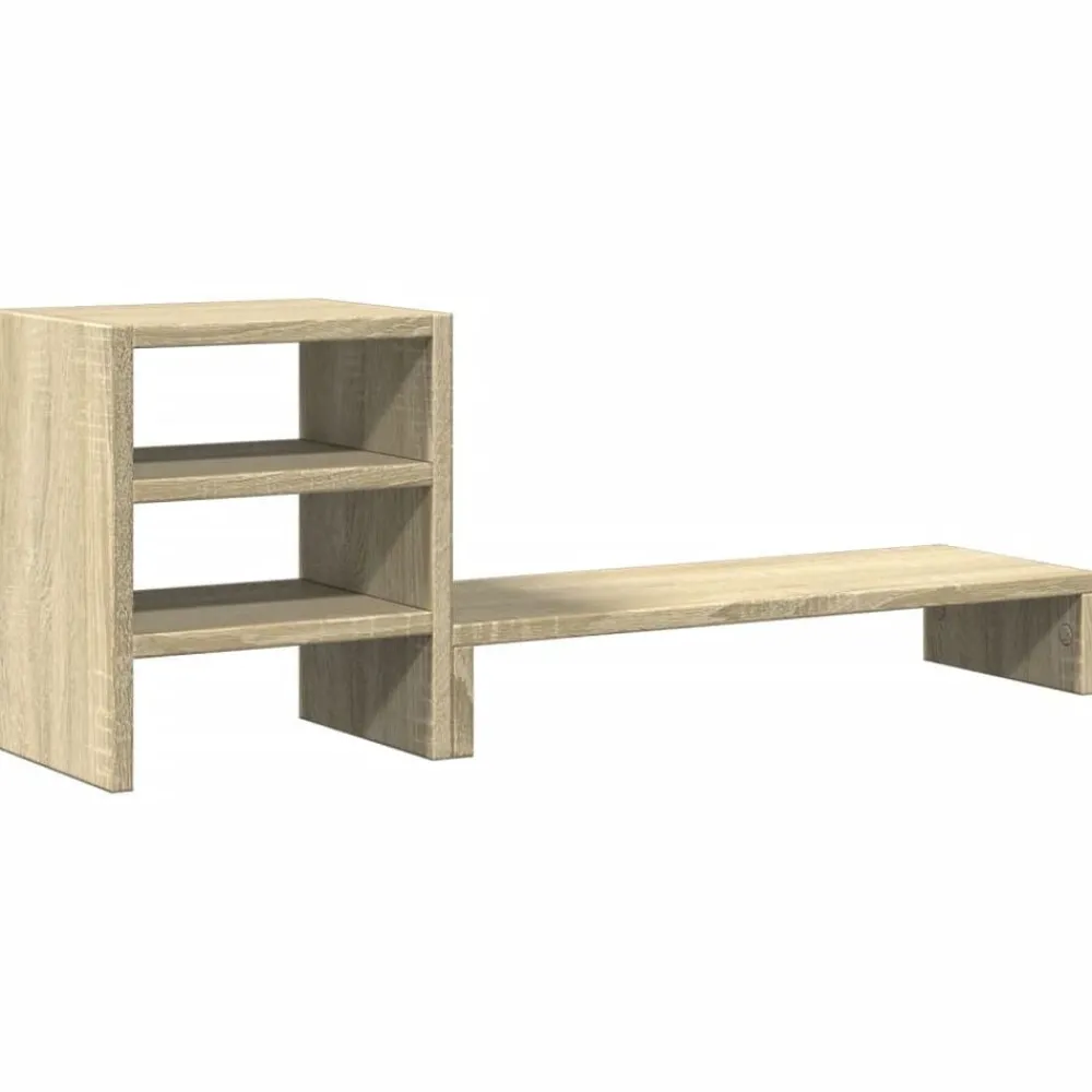 Elektronica*vidaXL Monitorstandaard met bureau-organizer bewerkt hout Sonoma eiken