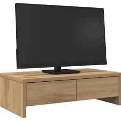 Monitorstandaard met lades 50x27x15 cm hout artisanaal><noscript><img width=