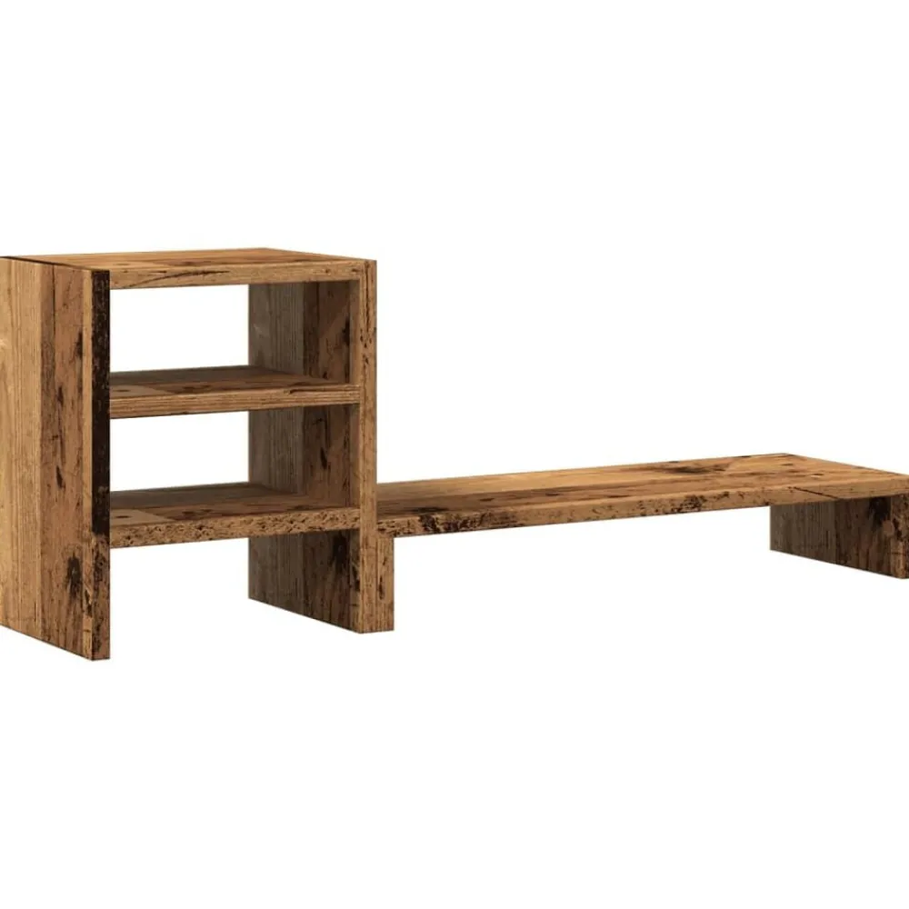 Elektronica*vidaXL Monitorstandaard met bureau-organizer hout kleurig Oud hout