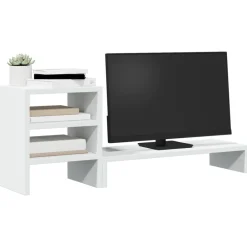 Monitorstandaard met bureau-organizer bewerkt hout><noscript><img width=