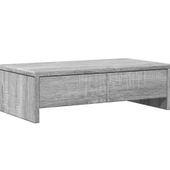 Elektronica*vidaXL Monitorstandaard met lades 50x27x15 cm hout eiken Grijs sonoma
